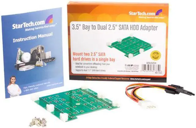 Alt view image 5 of 5 - StarTech.com SATA35252X 3.5" Bay to Dual 2.5" SATA HDD Adapter
