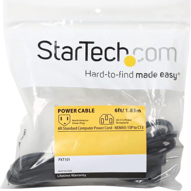 Alt view image 3 of 3 - StarTech.com PXT101 6ft Standard Computer Power Cord - NEMA5-15P to C13
