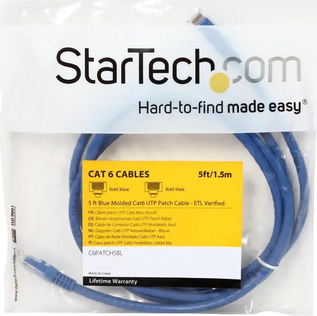Alt view image 3 of 4 - StarTech.com C6PATCH5BL 5 ft. Cat 6 Blue UTP Patch Cable