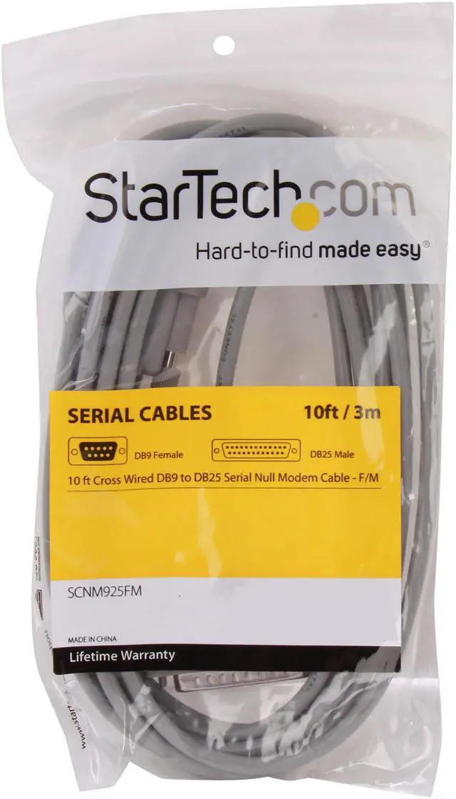 Alt view image 3 of 3 - StarTech.com Model SCNM925FM Cross Wired DB9 to DB25 Serial Null Modem Cable - F/M