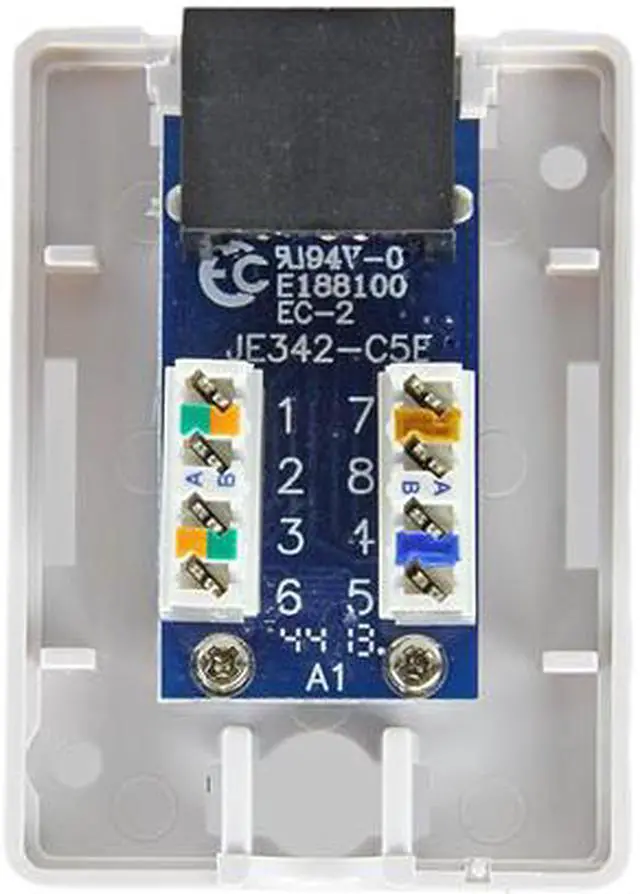 Alt view image 3 of 4 - StarTech.com WALLBOX1WH Single Cat5e RJ45 Wall Jack White with Keystone Jack