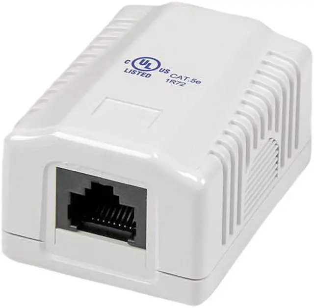 Main image of StarTech.com WALLBOX1WH Single Cat5e RJ45 Wall Jack White with Keystone Jack