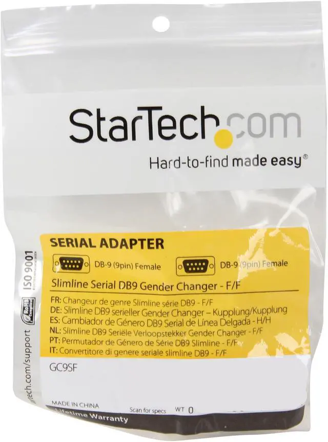 Alt view image 3 of 3 - StarTech.com GC9SF Slimline DB9 Serial Gender Changer - F/F