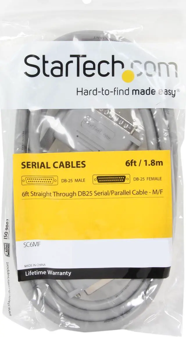 Alt view image 3 of 3 - StarTech.com Model SC6MF 6 ft. Straight Through DB25 Parallel Cable Male to Female