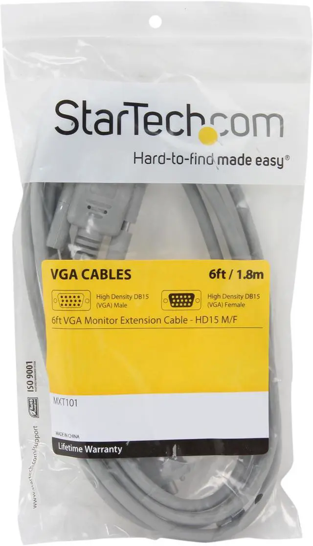 Alt view image 3 of 3 - StarTech.com MXT101 6 ft. VGA Monitor Extension Cable - HD15 M/F