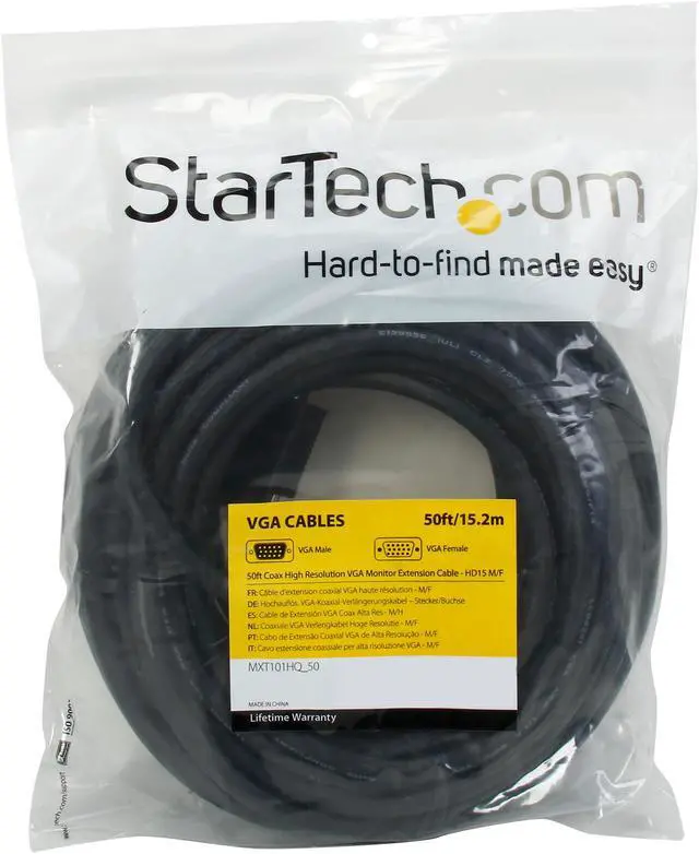 Alt view image 3 of 3 - StarTech.com MXT101HQ_50 50 ft. Coax High Resolution VGA Monitor Extension Cable - HD15 M/F