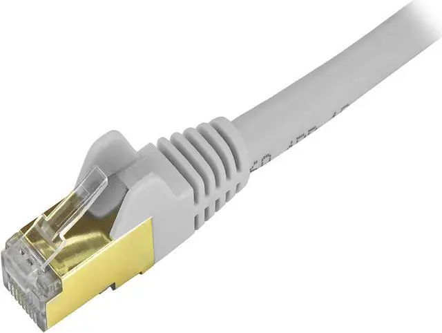 Alt view image 2 of 2 - StarTech.com C6ASPAT1GR 1 ft. Cat 6A Gray Shielded Molded STP Patch Cable