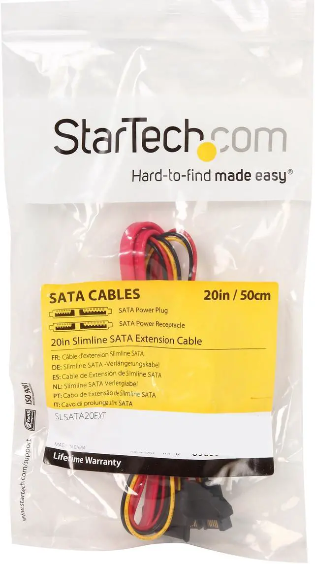 Alt view image 3 of 3 - StarTech.com SLSATA20EXT 1.66 ft. Slimline SATA Extension Cable Male to Female