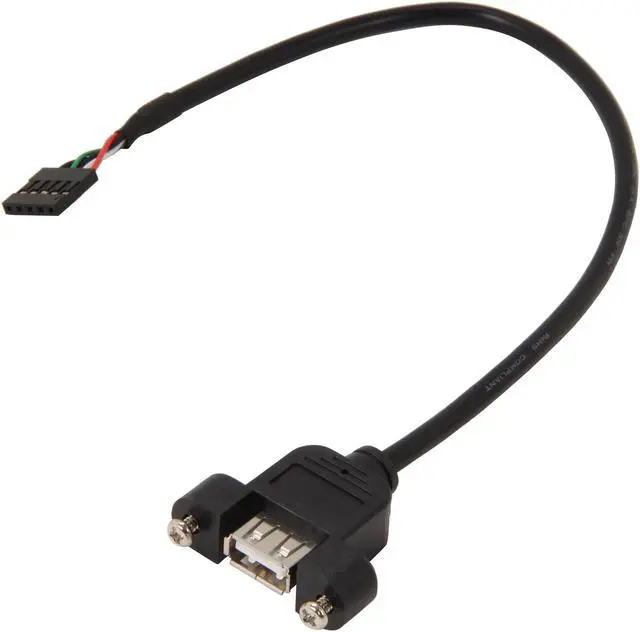 Alt view image 2 of 3 - StarTech.com USBPNLAFHD1 Black Panel Mount USB Cable - USB A to Motherboard Header Cable