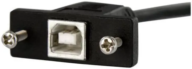 Alt view image 2 of 3 - StarTech.com USBPNLBFBM1 Black Panel Mount USB Cable B to B - F/M