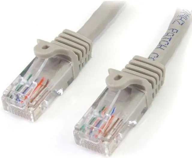 Main image of StarTech.com 100 ft Gray Snagless Cat5e UTP Patch Cable - Category 5e - 100 ft - 1 x RJ-45 Male - 1 x RJ-45 Male - Gray - 45PATCH100GR