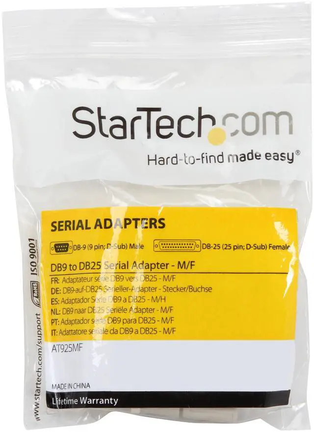Alt view image 4 of 4 - StarTech.com AT925MF DB9 to DB25 Serial Adapter