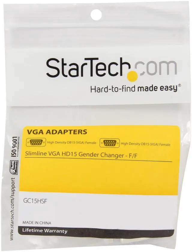 Alt view image 3 of 3 - StarTech.com GC15HSF No Slimline VGA HD15 Gender Changer - F/F