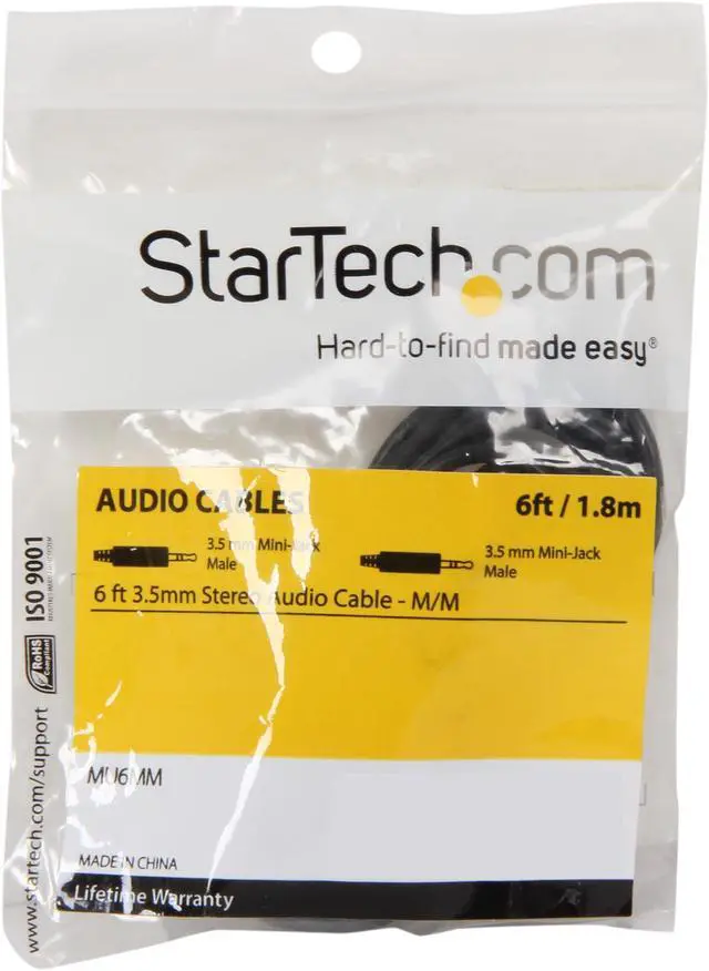 Alt view image 3 of 3 - StarTech.com MU6MM 6 ft. 3.5mm Stereo Audio Cable Male to Male