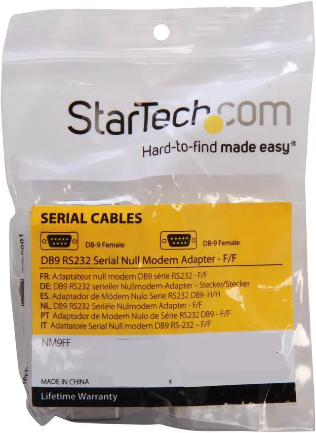 Alt view image 6 of 6 - StarTech.com NM9FF DB9 RS232 Serial Null Modem Adapter - F/F