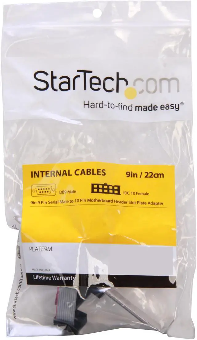 Alt view image 3 of 3 - StarTech.com PLATE9M 9 Pin Serial Male to 10 Pin Motherboard Header Slot Plate Adapter