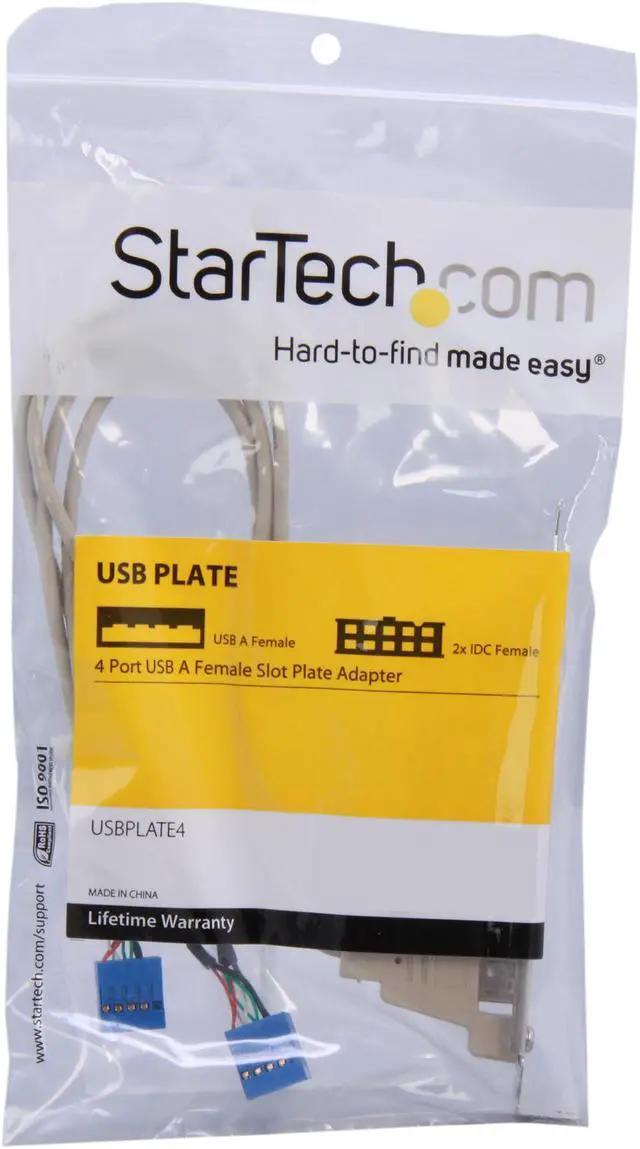 Alt view image 3 of 3 - StarTech.com USBPLATE4 4 Port USB A Female Slot Plate Adapter - USB panel - 4 pin USB Type A (F)