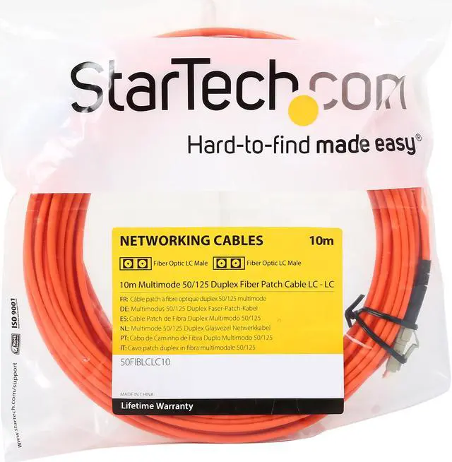 Alt view image 3 of 3 - StarTech.com 50FIBLCLC10 32.8 ft. Fiber patch cable Male to Male