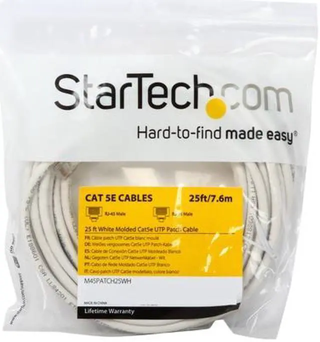 Alt view image 3 of 3 - StarTech.com M45PATCH25WH 25 ft. Cat 5E White Network Cable