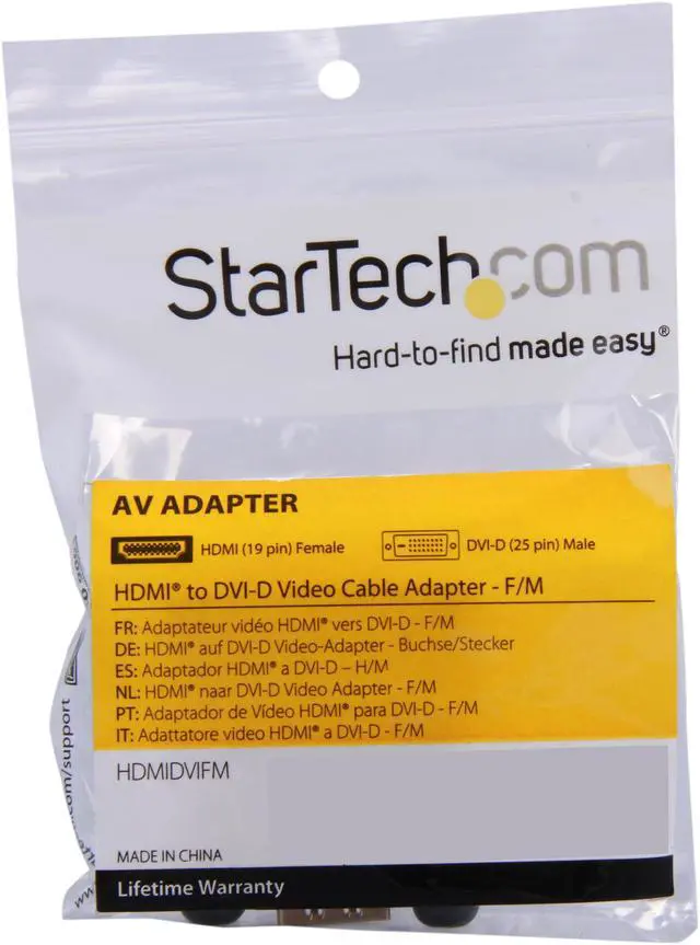 Alt view image 4 of 4 - StarTech.com HDMIDVIFM HDMI to DVI-D Video Cable Adapter - F/M - HD to DVI - HDMI to DVI-D Converter Adapter