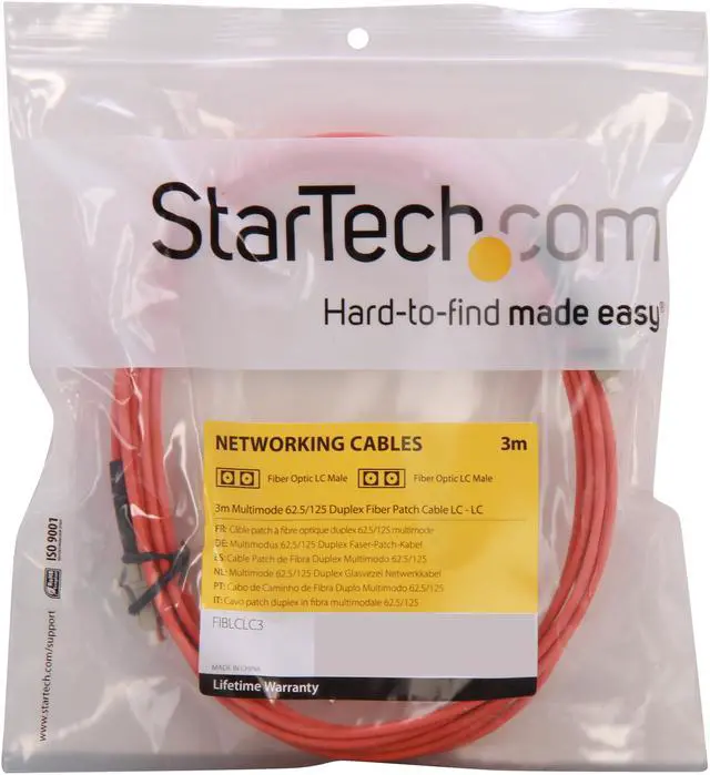 Alt view image 3 of 3 - StarTech.com FIBLCLC3 9.84 ft. Multimode 62.5/125 Duplex Fiber Patch Cable LC - LC