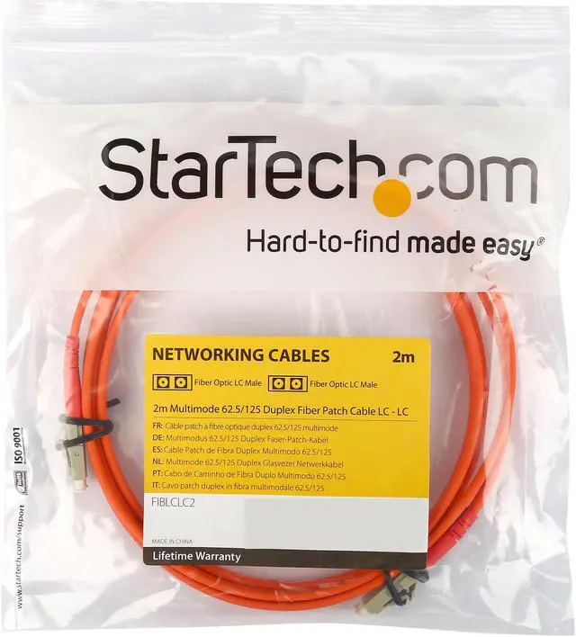 Alt view image 3 of 3 - StarTech.com FIBLCLC2 6.56 ft. Multimode 62.5/125 Duplex Fiber Patch Cable LC - LC