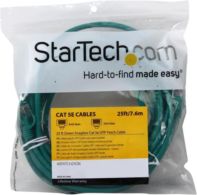 Alt view image 3 of 3 - StarTech.com 45PATCH25GN 25 ft. Cat 5E Green Network Cable