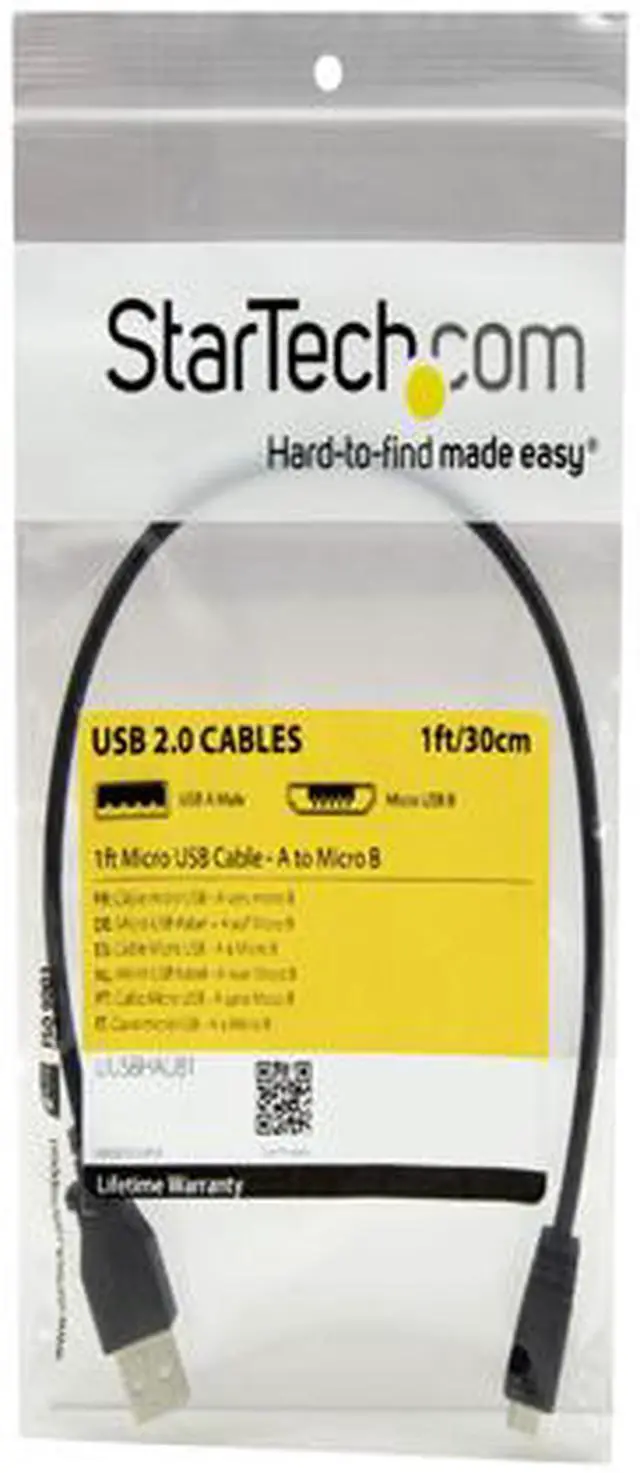 Alt view image 4 of 5 - StarTech.com UUSBHAUB1 USB to Micro USB Cable - 1 ft -  Micro USB Cable - A to Micro B - USB to Micro USB Charging Cable - USB Phone Charger Cable