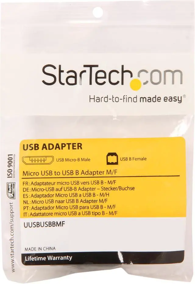 Alt view image 5 of 5 - StarTech.com UUSBUSBBMF Micro USB to USB B Adapter M/F
