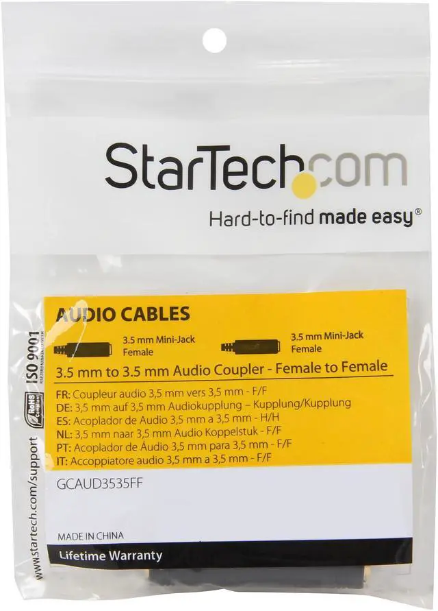 Alt view image 3 of 3 - StarTech.com GCAUD3535FF 3.5 mm to 3.5 mm Audio Coupler - Female to Female