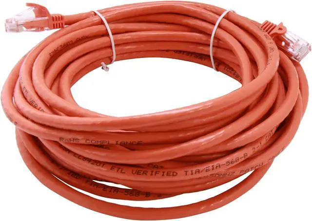 Alt view image 2 of 3 - StarTech.com N6PATCH25OR 25 ft. Cat 6 Orange Snagless Cat6 UTP Patch Cable - ETL Verified