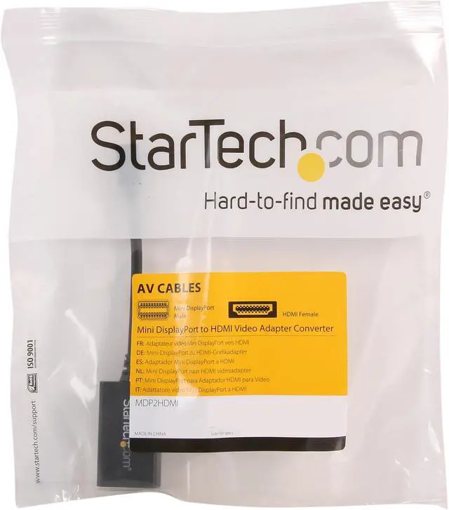 Alt view image 4 of 4 - StarTech.com MDP2HDMI Mini DisplayPort to HDMI Adapter - 1080p - Passive - Thunderbolt to HDMI Monitor Adapter - Mini DP Converter