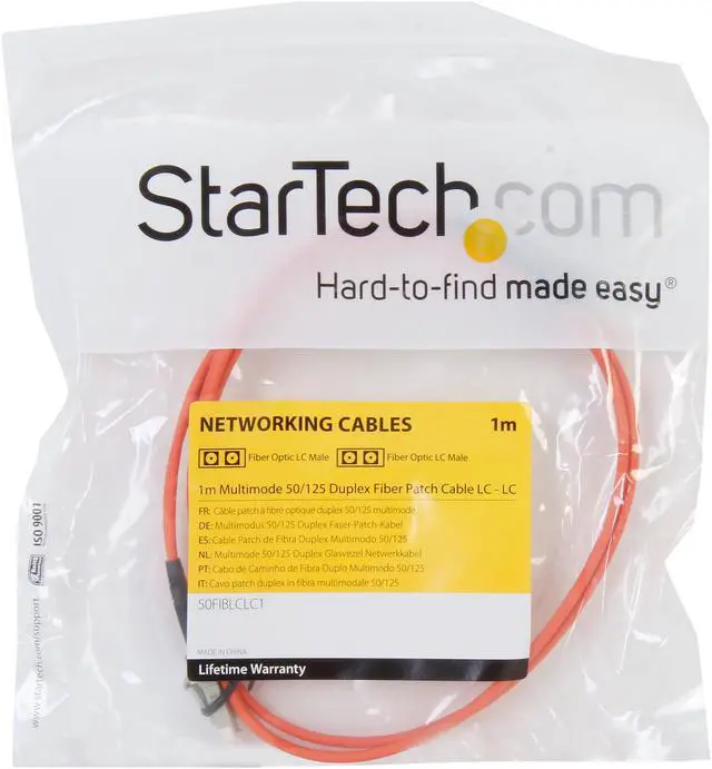Alt view image 3 of 3 - StarTech.com 50FIBLCLC1 3.3 ft. Multimode 50/125 Duplex Fiber Patch Cable LC - LC