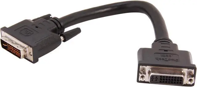Main image of StarTech.com DVIEXTAA6IN Black DVI to DVI Female to Male 6in DVI-I Dual Link Digital Analog Port Saver Cable
