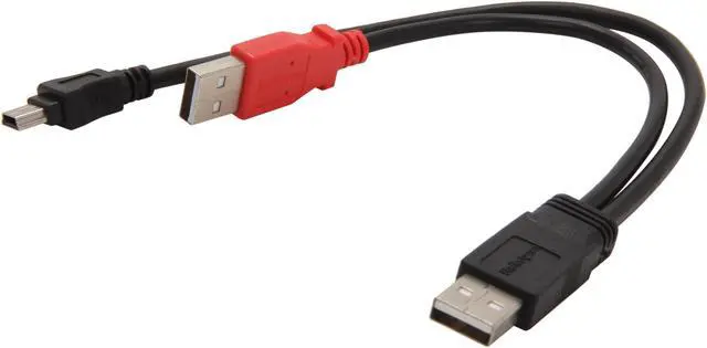 Alt view image 2 of 3 - StarTech.com USB2HABMY1 Black USB Y Cable for External Hard Drive - USB A to mini B
