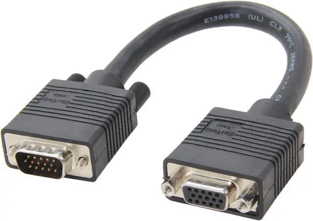 Main image of StarTech.com VGAEXTAA6IN 6" Coax High Resolution VGA Port Saver Cable - HD15 M/F