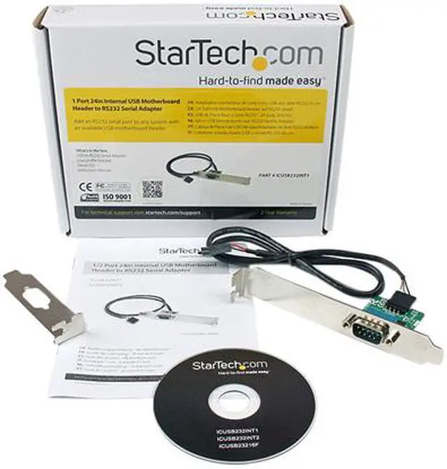 Alt view image 3 of 3 - StarTech.com ICUSB232INT1 Motherboard Serial Port - Internal - 1 Port - Bus Powered - FTDI USB to Serial Adapter - USB to RS232 Adapter