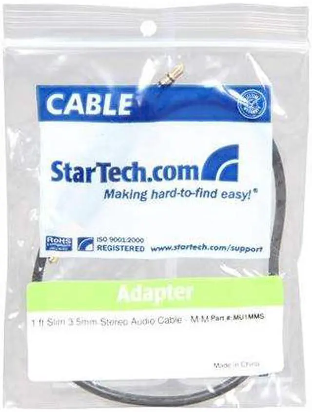 Alt view image 3 of 3 - StarTech.com MU1MMS Slim 3.5mm Stereo Audio Cable - M/M Male to Male