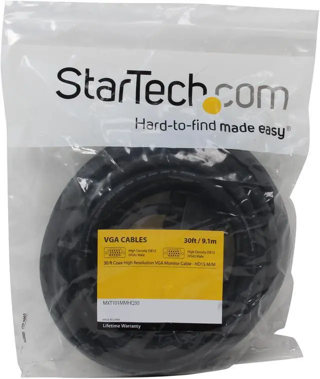 Alt view image 3 of 3 - StarTech.com MXT101MMHQ30 30 ft. Coax High Resolution Monitor VGA Cable HD15 M/M