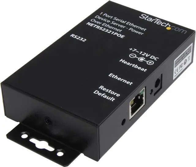 Main image of StarTech.com NETRS2321POE 1 Port RS232 Serial Ethernet Device Server - PoE Power Over Ethernet