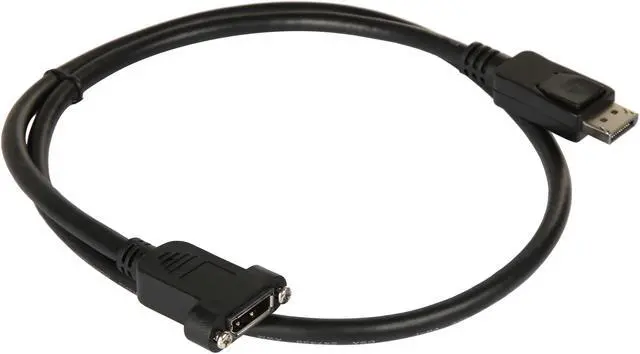 Alt view image 2 of 3 - StarTech.com DPPNLFM3PW 3 ft. Black Connector A: DisplayPort Male Connector B: DisplayPort Female Powered DisplayPort Panel Mount Cable with Power Male to Female