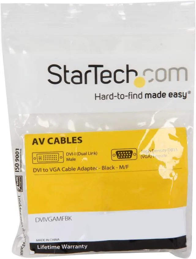 Alt view image 4 of 4 - StarTech.com DVIVGAMFBK DVI to VGA Cable Adapter - Black - M/F - DVI-I to VGA Converter Adapter