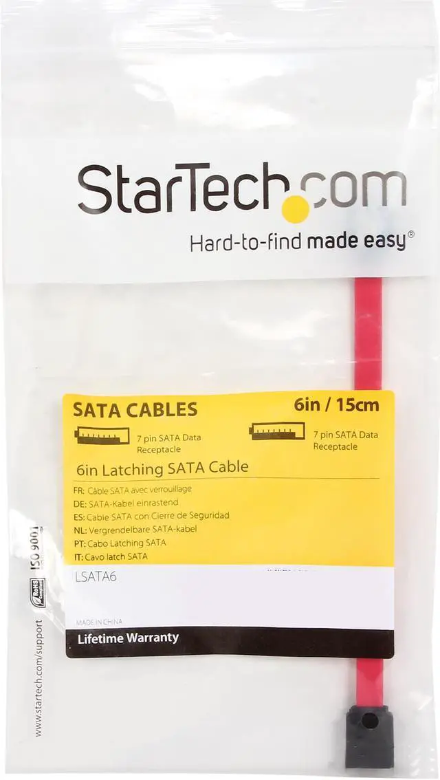Alt view image 3 of 3 - StarTech.com LSATA6 6 in. Latching SATA Cable