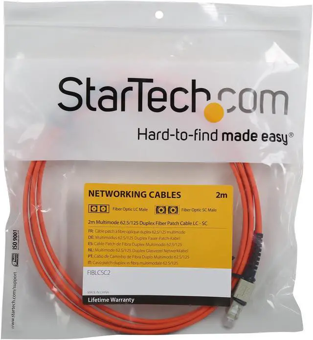 Alt view image 3 of 3 - StarTech.com FIBLCSC2 2m Multimode 62.5/125 Duplex Fiber Patch Cable