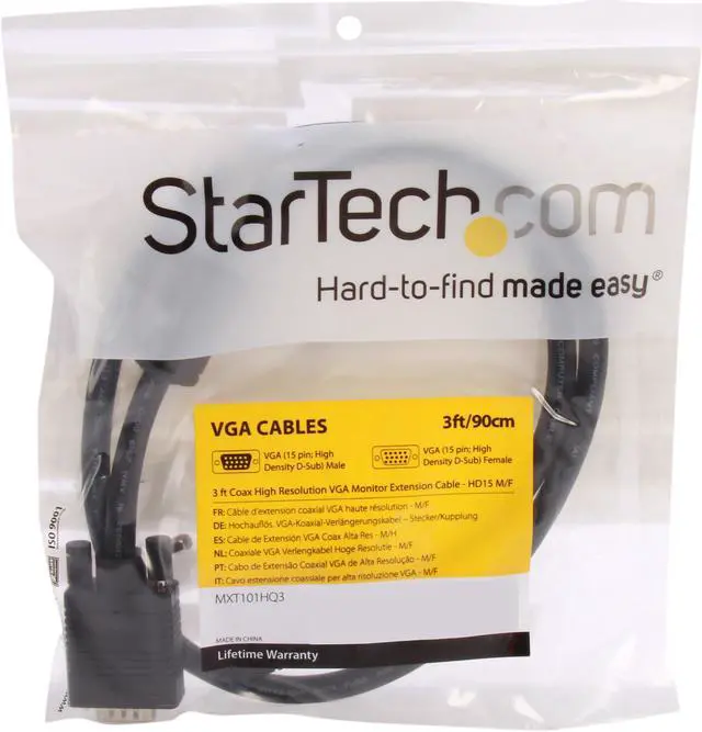 Alt view image 3 of 3 - StarTech.com MXT101HQ3 3 ft. Coax High Resolution VGA Monitor Extension Cable - HD15 M/F