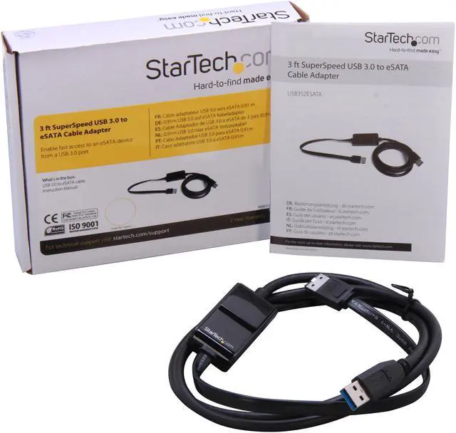 Alt view image 3 of 3 - StarTech.com USB3S2ESATA 3 ft SuperSpeed USB 3.0 to eSATA Cable Adapter