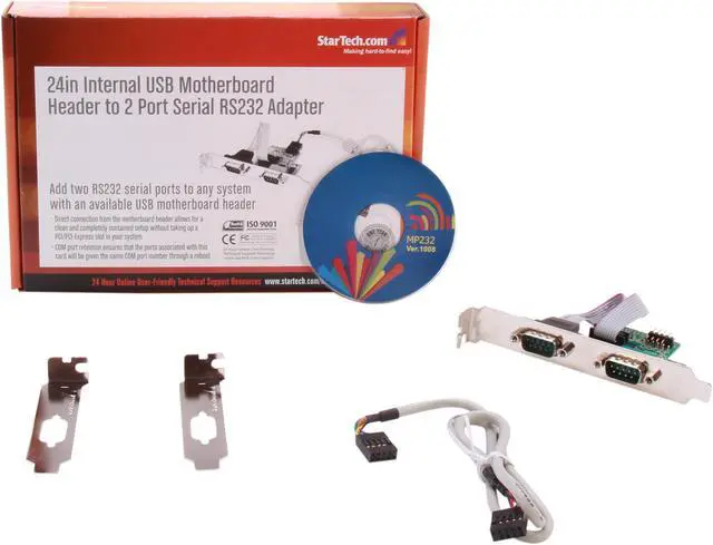 Alt view image 5 of 5 - StarTech.com ICUSB232INT2 Motherboard Serial Port - Internal - 2 Port - Bus Powered - FTDI USB to Serial Adapter - USB to RS232 Adapter