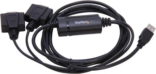 Alt view image 3 of 4 - StarTech.com ICUSB2322F USB to Serial Adapter - 2 Port - COM Port Retention - FTDI - USB to RS232 Adapter Cable - USB to Serial Converter