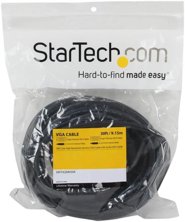 Alt view image 3 of 3 - StarTech.com MXTHQMM30A 30 ft. Coax High Resolution Monitor VGA Cable with Audio