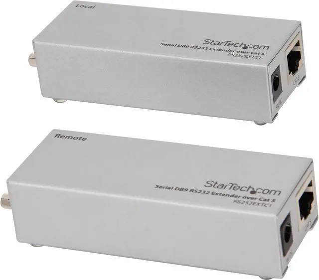 Main image of StarTech.com RS232EXTC1 Serial DB9 RS232 Extender over Cat 5 - Up to 3300 ft